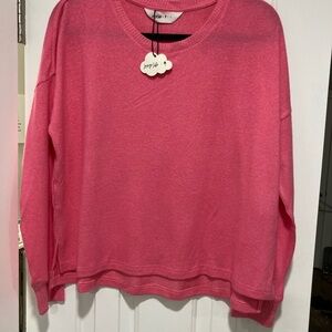 Lounge Life women’s Sz L pink Cloud Blend sweater lounge top NWT